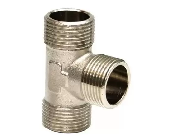 Тройник 3/4"X3/4"X3/4" с наружней резьбой никелированный Stout SFT-0018-343434