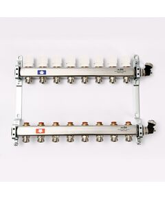 Коллектор из нержавеющей стали с регулировочными и термостатическими вентилями 8 выходов