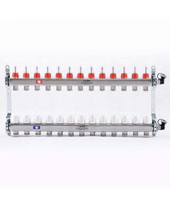 Коллектор из нерж. стали с расходомерами и термостатическим вентилями 13 выходов