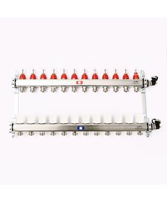 Коллектор из нерж. стали с расходомерами и термостатическим вентилями 12 выходов