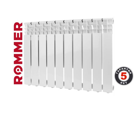 Биметаллический радиатор Rommer Optima Bm 500 (10 секций), изображение 2