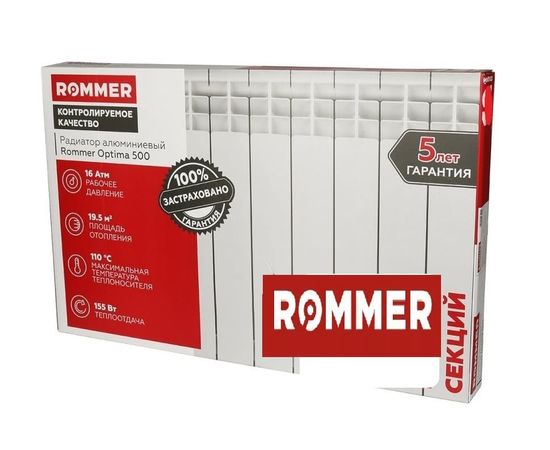 Алюминиевый радиатор Rommer Profi 500 - 12 секций, изображение 2