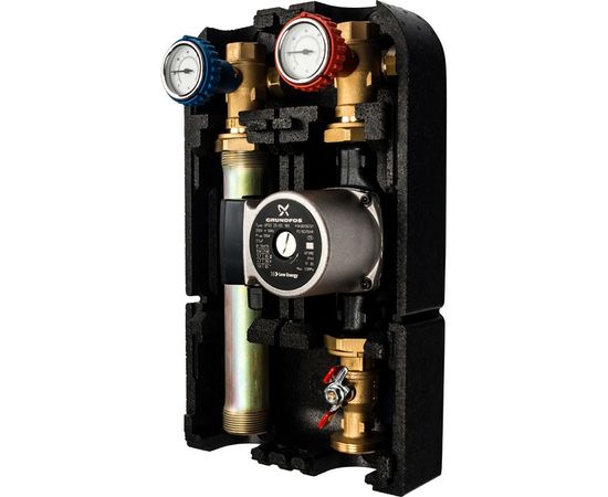 Насосная группа Stout с прямым контуром 1" (с насосом Grundfos UPSO 25-65, в теплоизоляции)