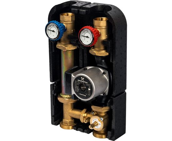 Насосная группа Stout с 3-х ходовым приводным смесителем 1 1/4" (с насосом Grundfos UPSO 32-65 DN 32) 39 kW [DT10 °C]