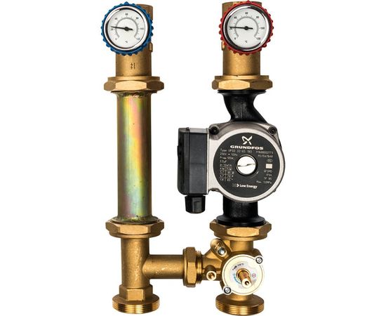 Насосная группа Stout с 3-х ходовым приводным смесителем 1 1/4" (с насосом Grundfos UPSO 32-65 DN 32) 39 kW [DT10 °C], изображение 2