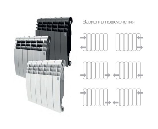 Биметаллический радиатор Royal Biliner 500 Silver Satin 6 секций, изображение 3 Биметаллический радиатор Royal Biliner 500 Silver Satin 6 секций, изображение 3