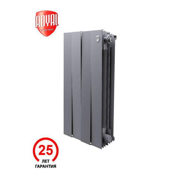 Радиатор биметаллический Royal Thermo PianoForte 500 Silver Satin - 4 секц.